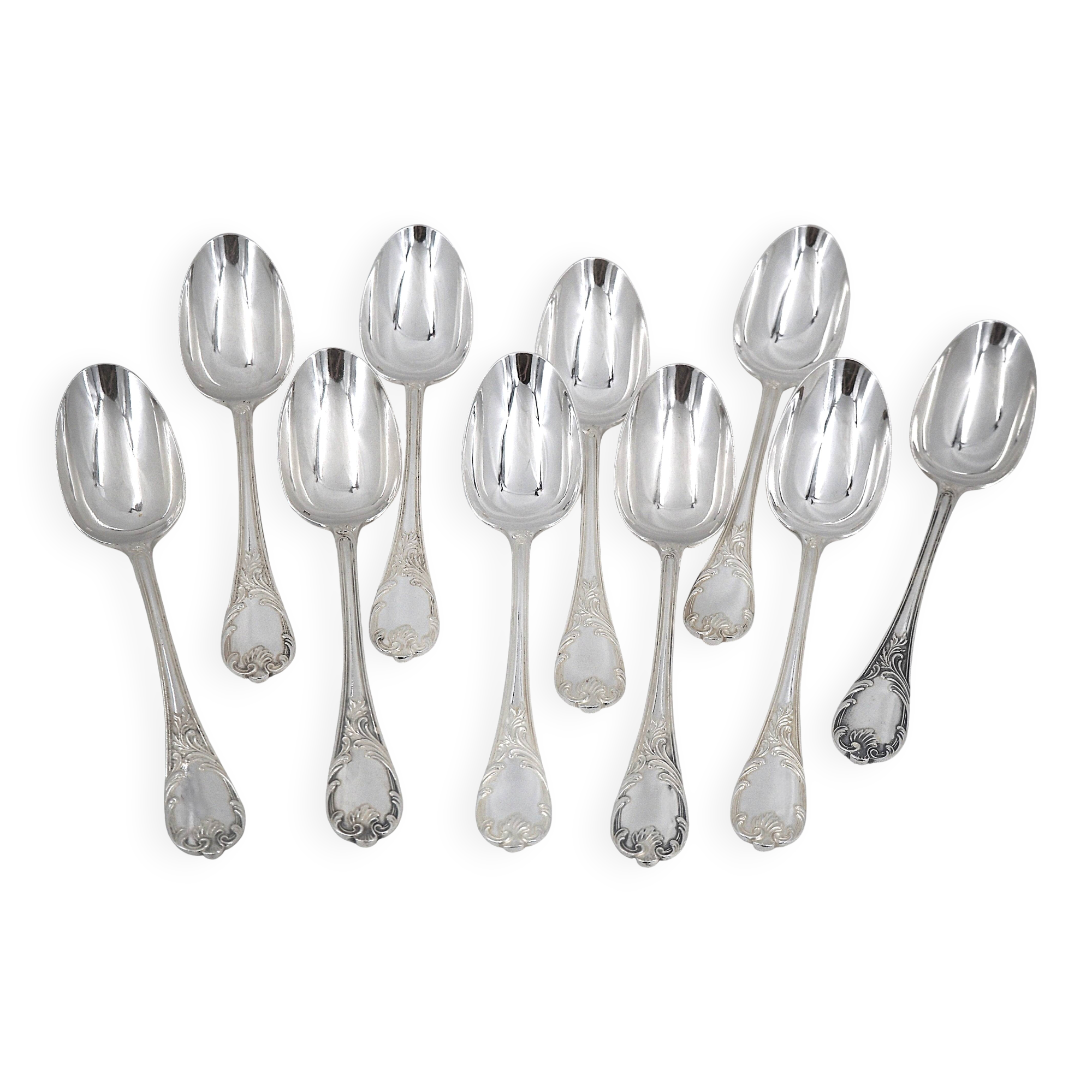 Christofle Marly, 10 silver-plated table spoons, 21 cm.
