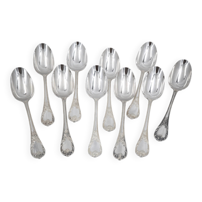 Christofle Marly, 10 cuillères de table métal argenté, 21 cm.