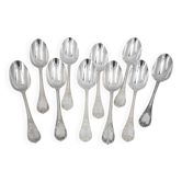Christofle Marly, 10 cuillères de table métal argenté, 21 cm.