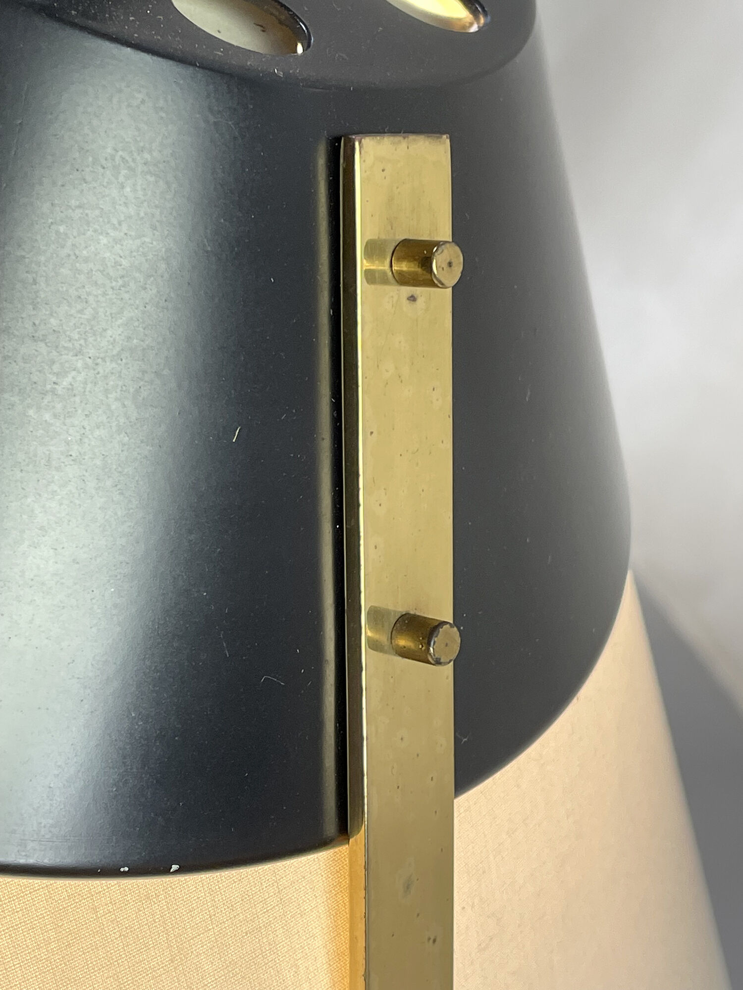 Suspension in lacquered metal and brass, france 1950