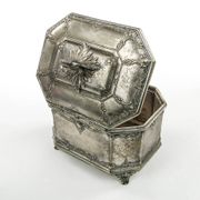 Rococo sugar bowl, silver-plated brass, Norblin, Poland, early 20th century