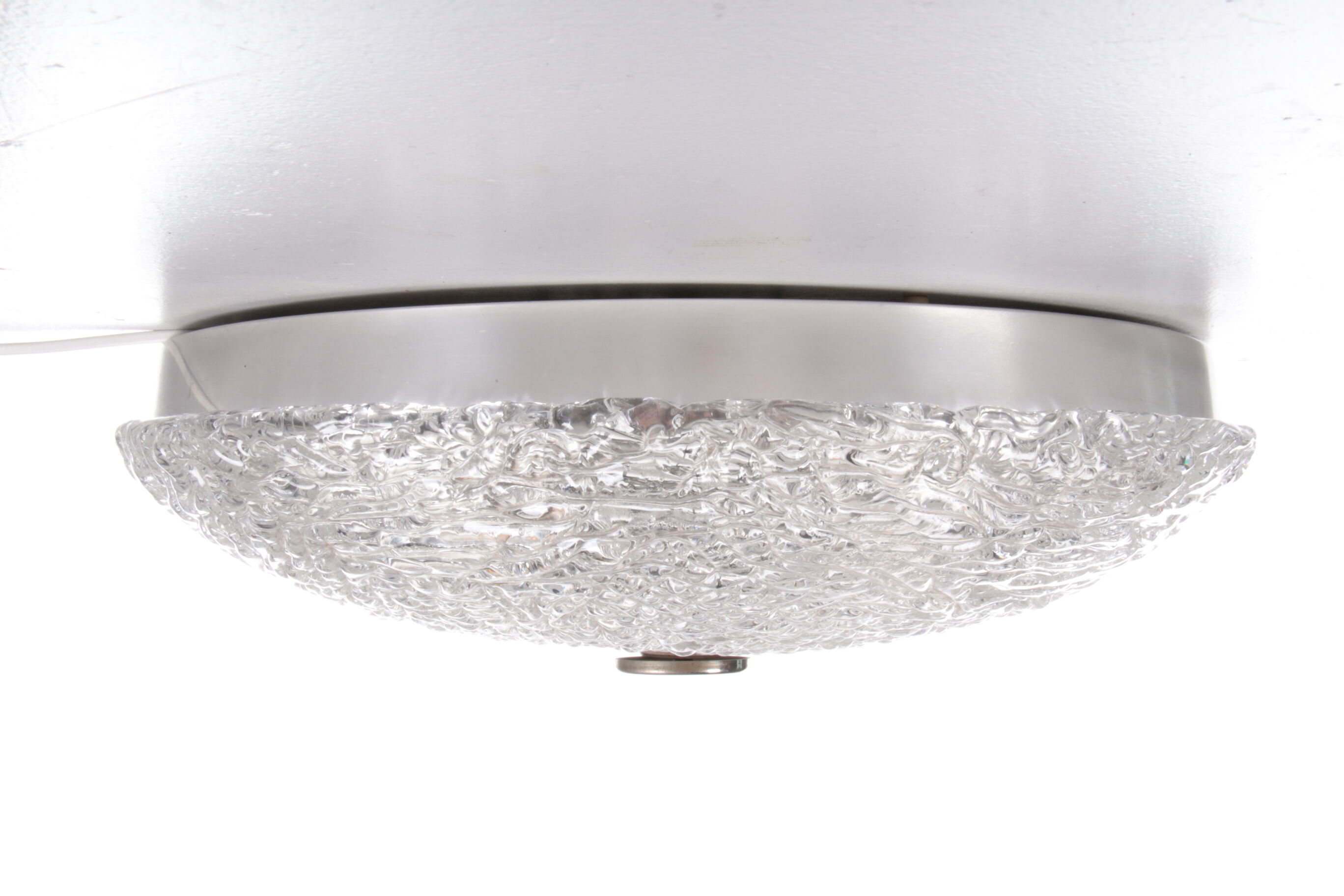Vintage ceiling lamp with chrome and murano glass, 1960s