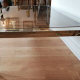 Chrome metal, brass and smoked glass coffee table to taste like Willy Rizzo