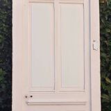 Porte 81,2x212 et cadre bâti de communication panneautée moulurée ancienne