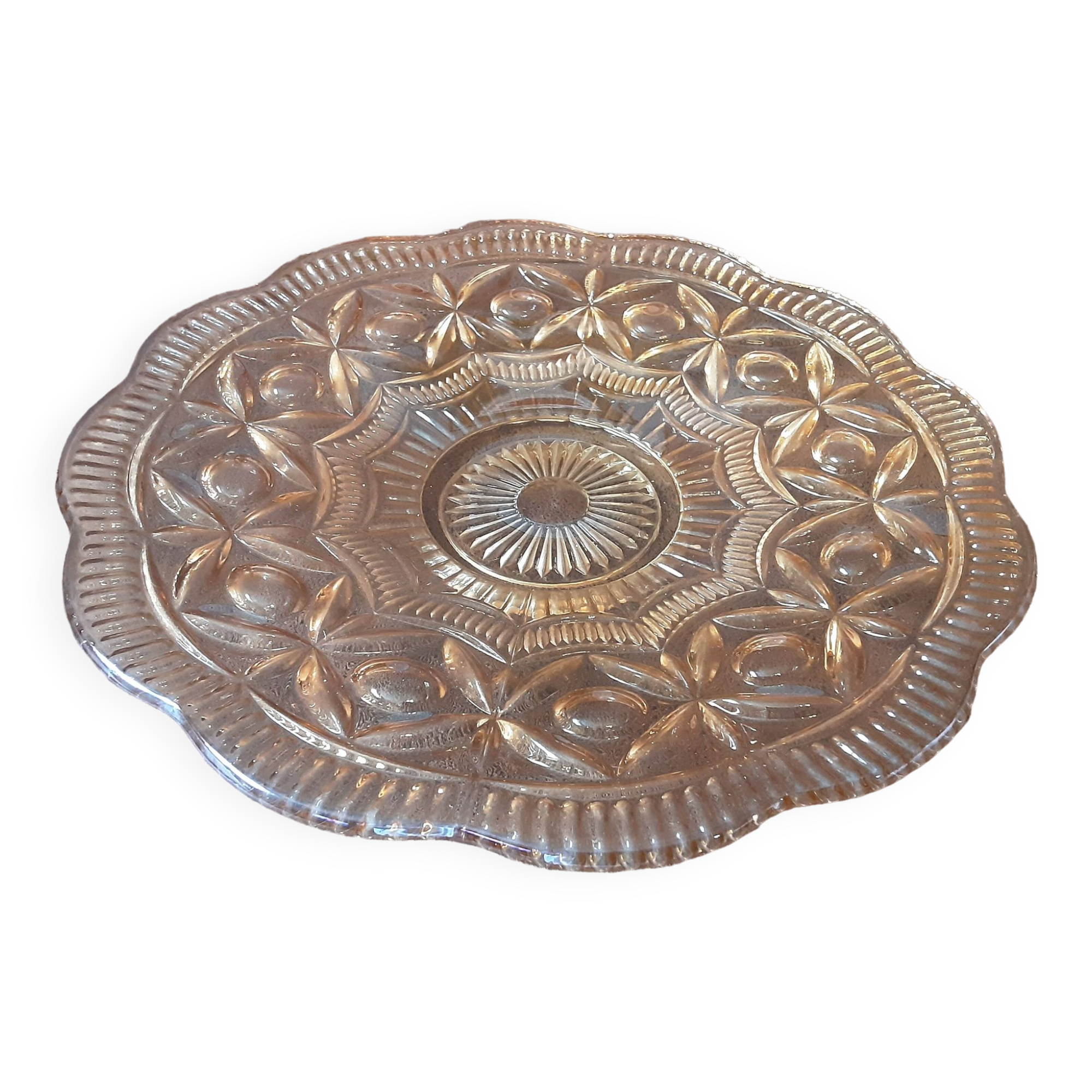 Original semi-hollow crystal dish