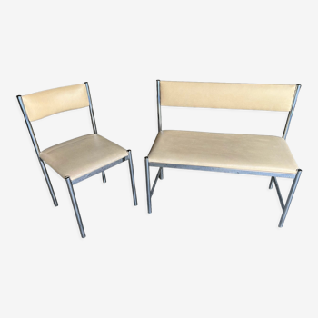 Banc , chaise et tabouret design 1970