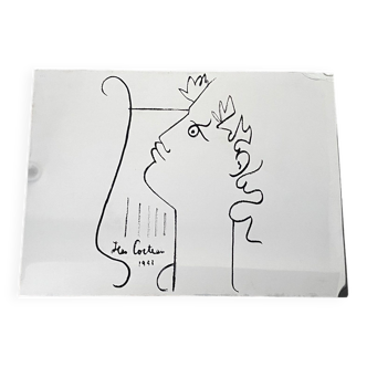 Miroir illustré profil d'Orphée Jean Cocteau 1958