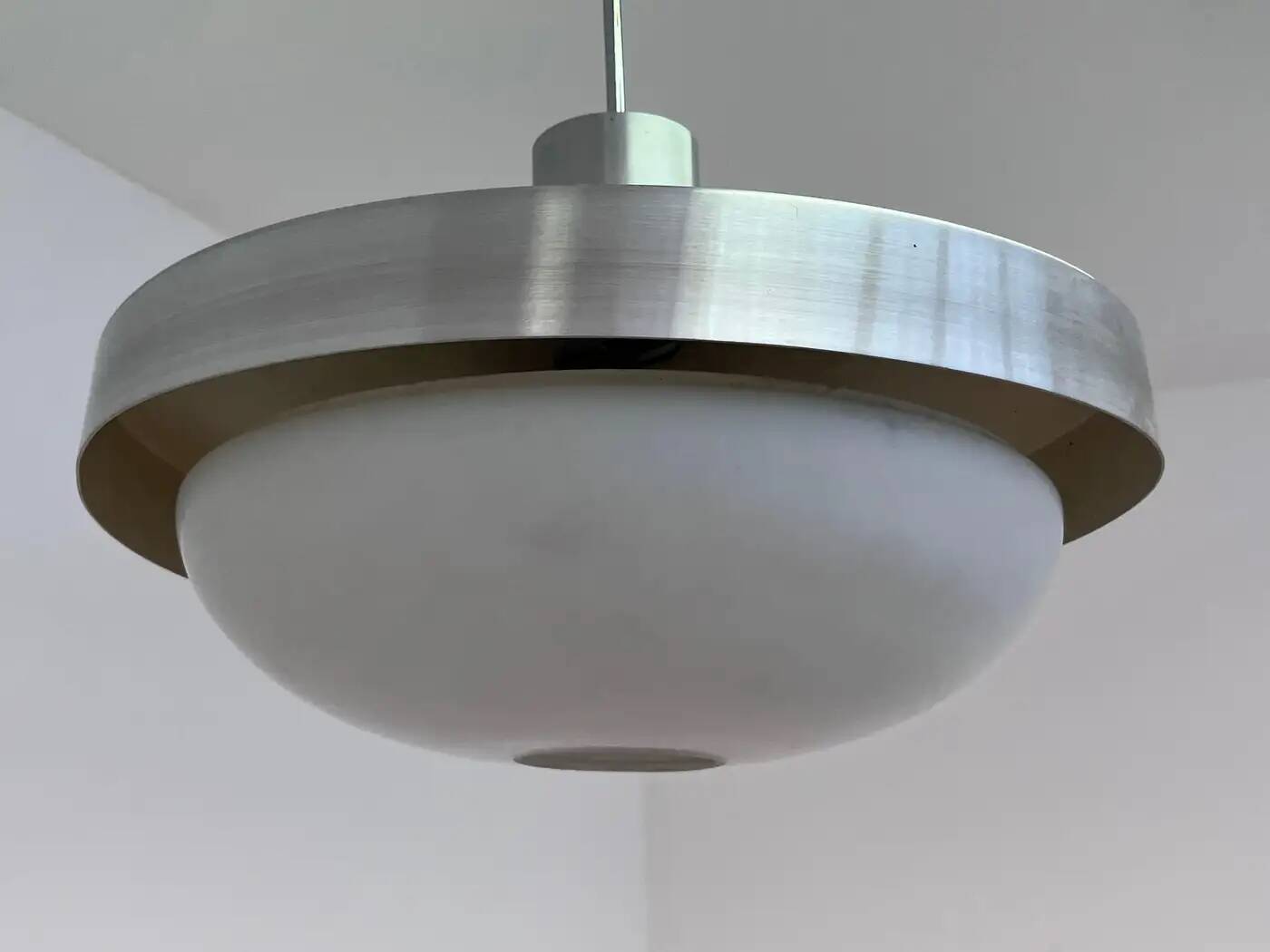 Space age aluminium midcentury UFO pendant - 1970s