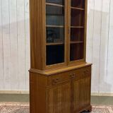 English two-piece mahogany bookcase from the 1950s