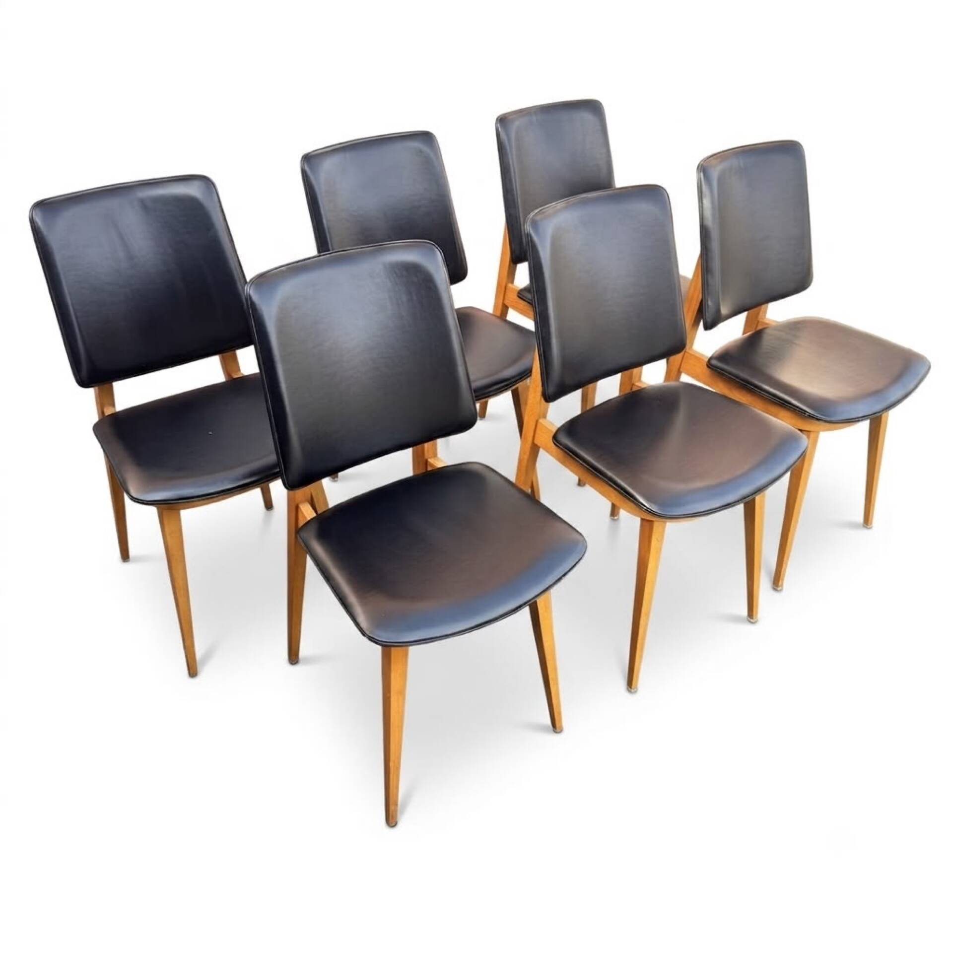 Lot de 6 chaises scandinaves Années 60