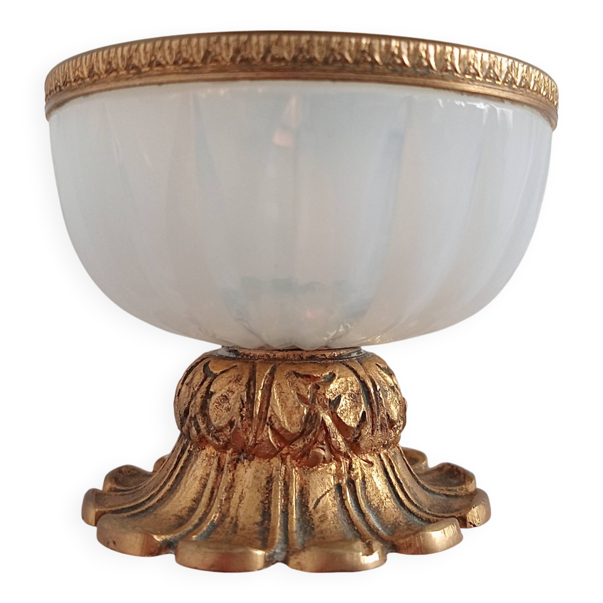 Small alabaster and bronze cup