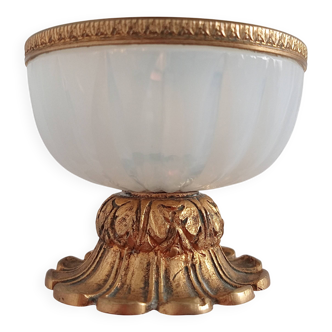 Small alabaster and bronze cup