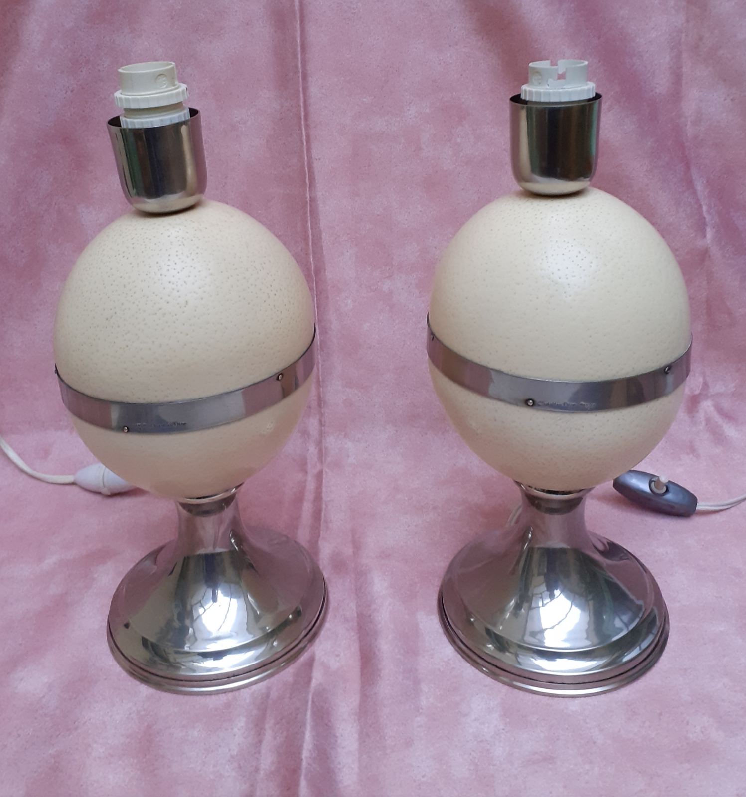 Pair of lamps signed Christian Dior