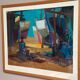 Swedish Oil on Cardboard – “Figures” – Signed – Vintage & Framed – 71