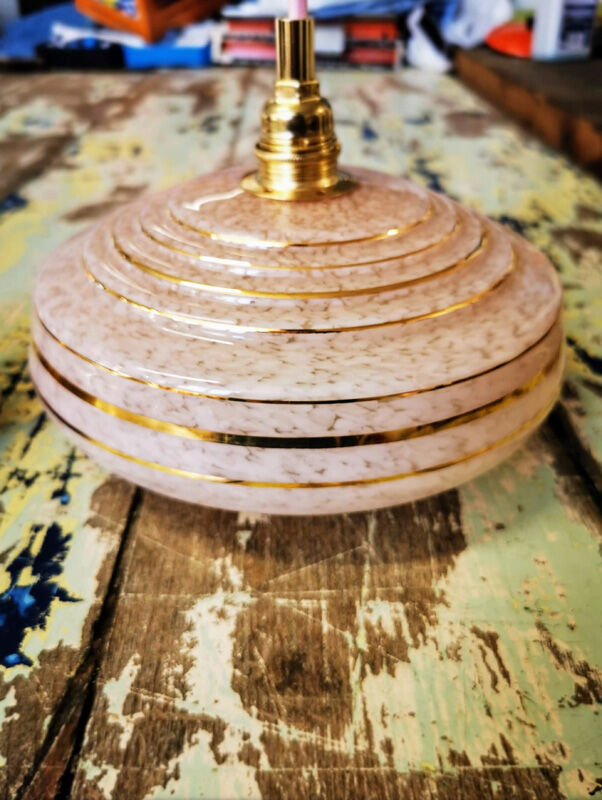 Pink and gold granite glass hanging