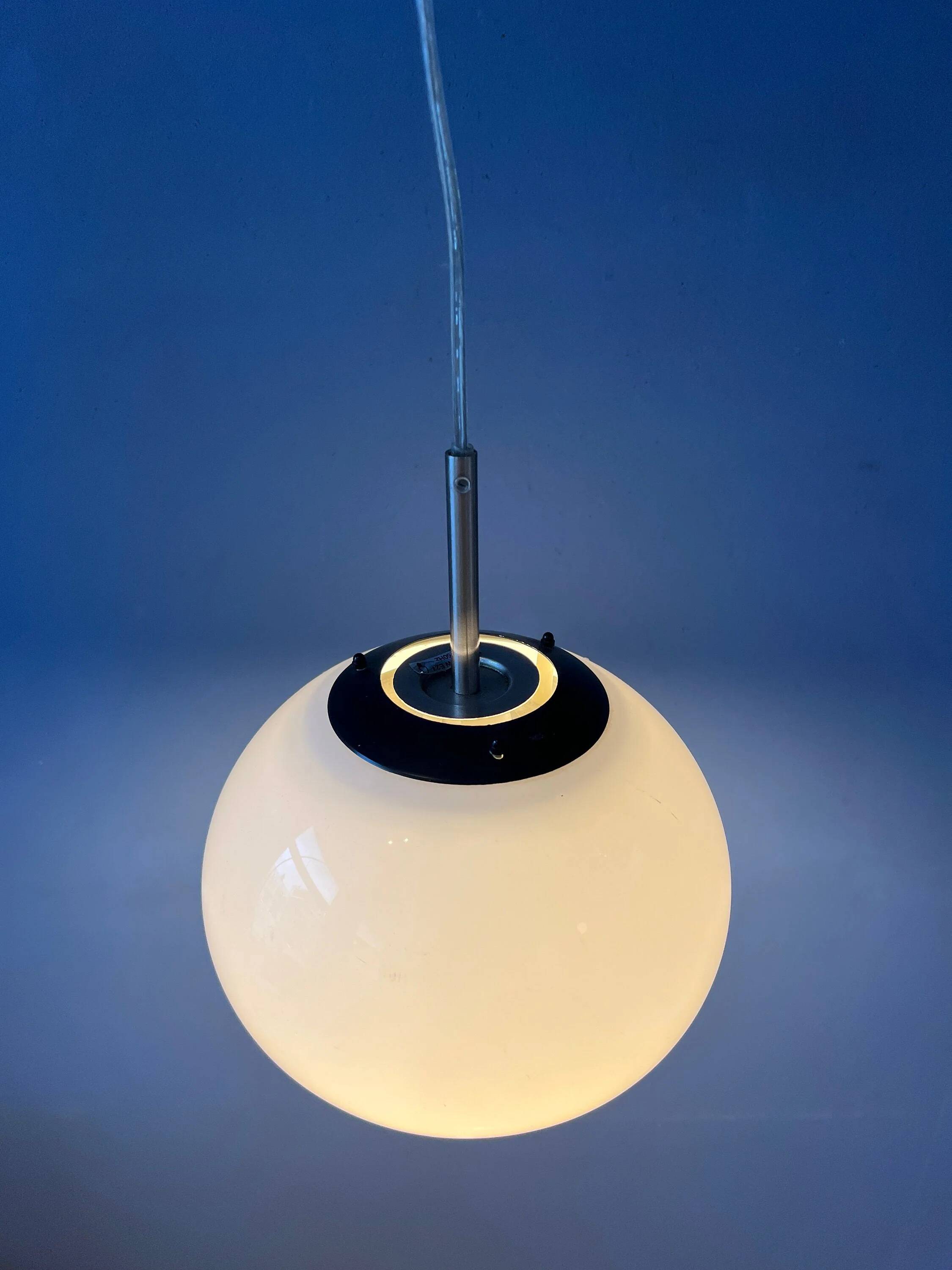 Small white Space Age mushroom pendant light