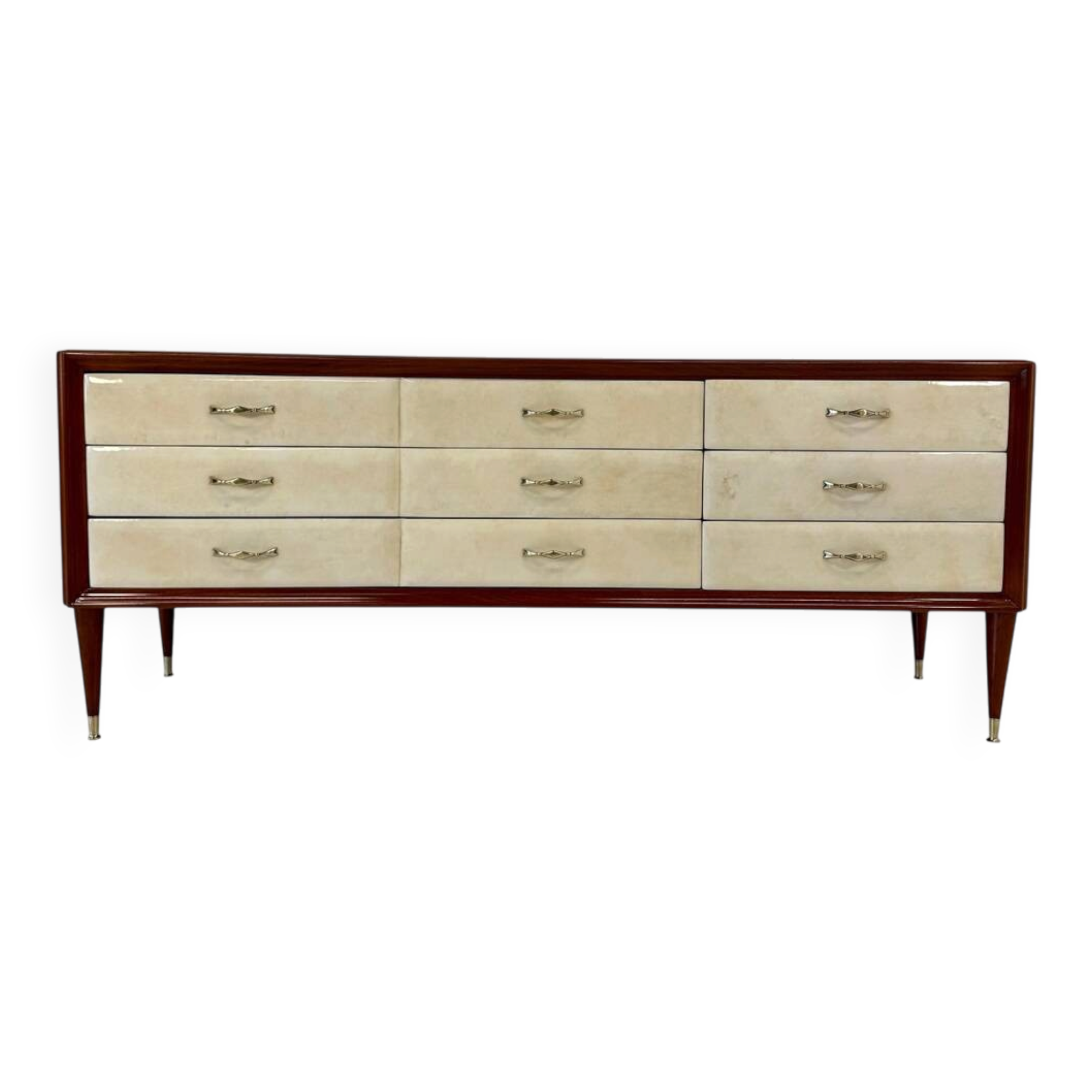 1950s Italian Chest of Drawers in Parchment, Attributed to Paolo Buffa