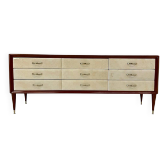 1950s Italian Chest of Drawers in Parchment, Attributed to Paolo Buffa