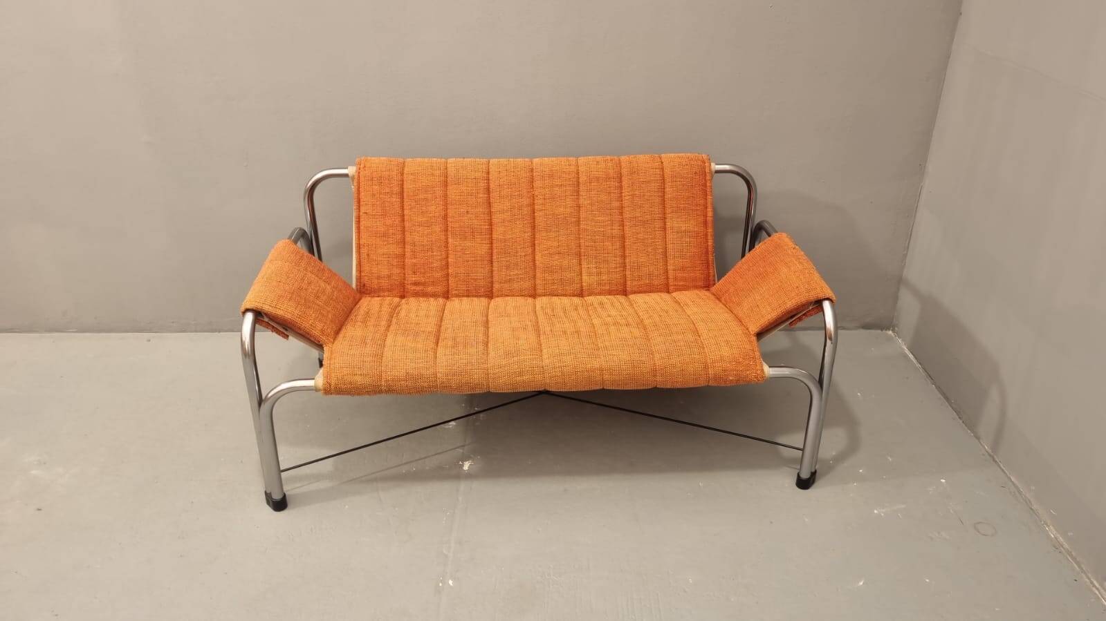 Chromed functionalist sofa by Viliam Chlebo, 1970´s, Czechoslovakia