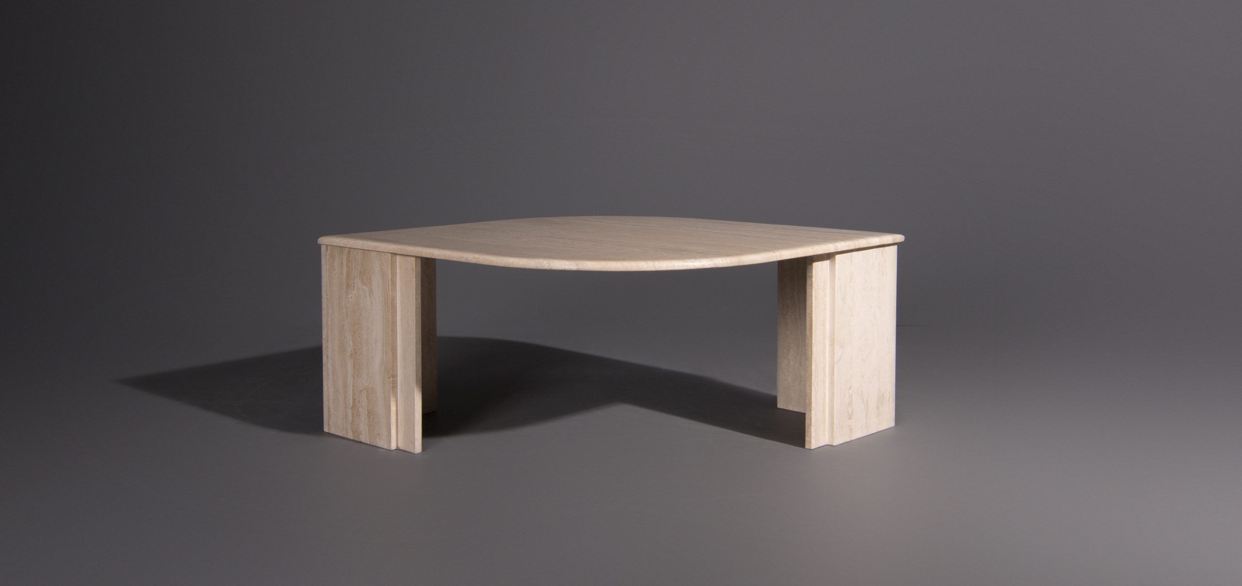 Vintage coffee table in 70s travertine