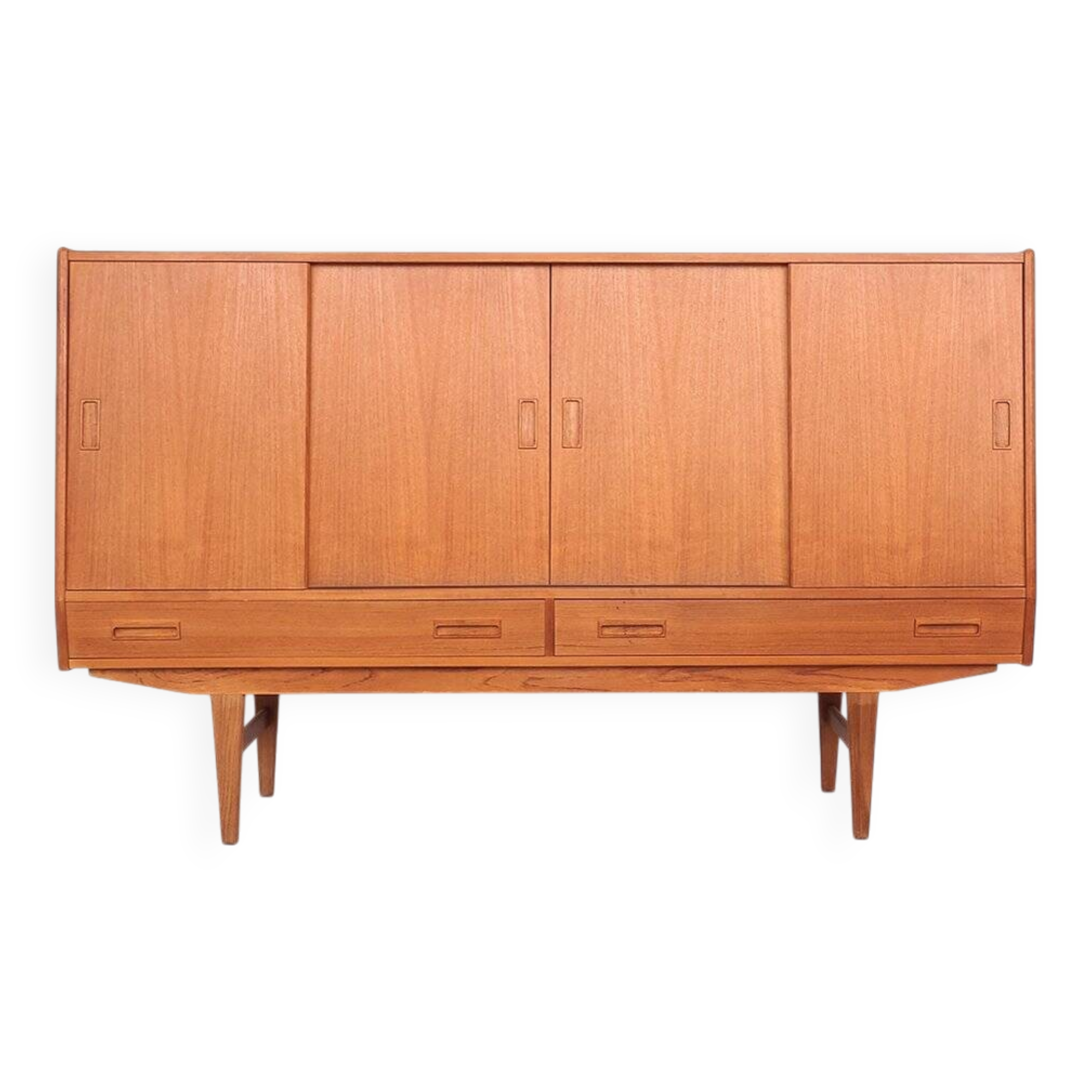 Teak highboard with sliding doors from Westergaard, 1960s