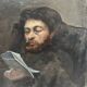 French school of the 19th century, Portrait of a man reading, oil on canvas