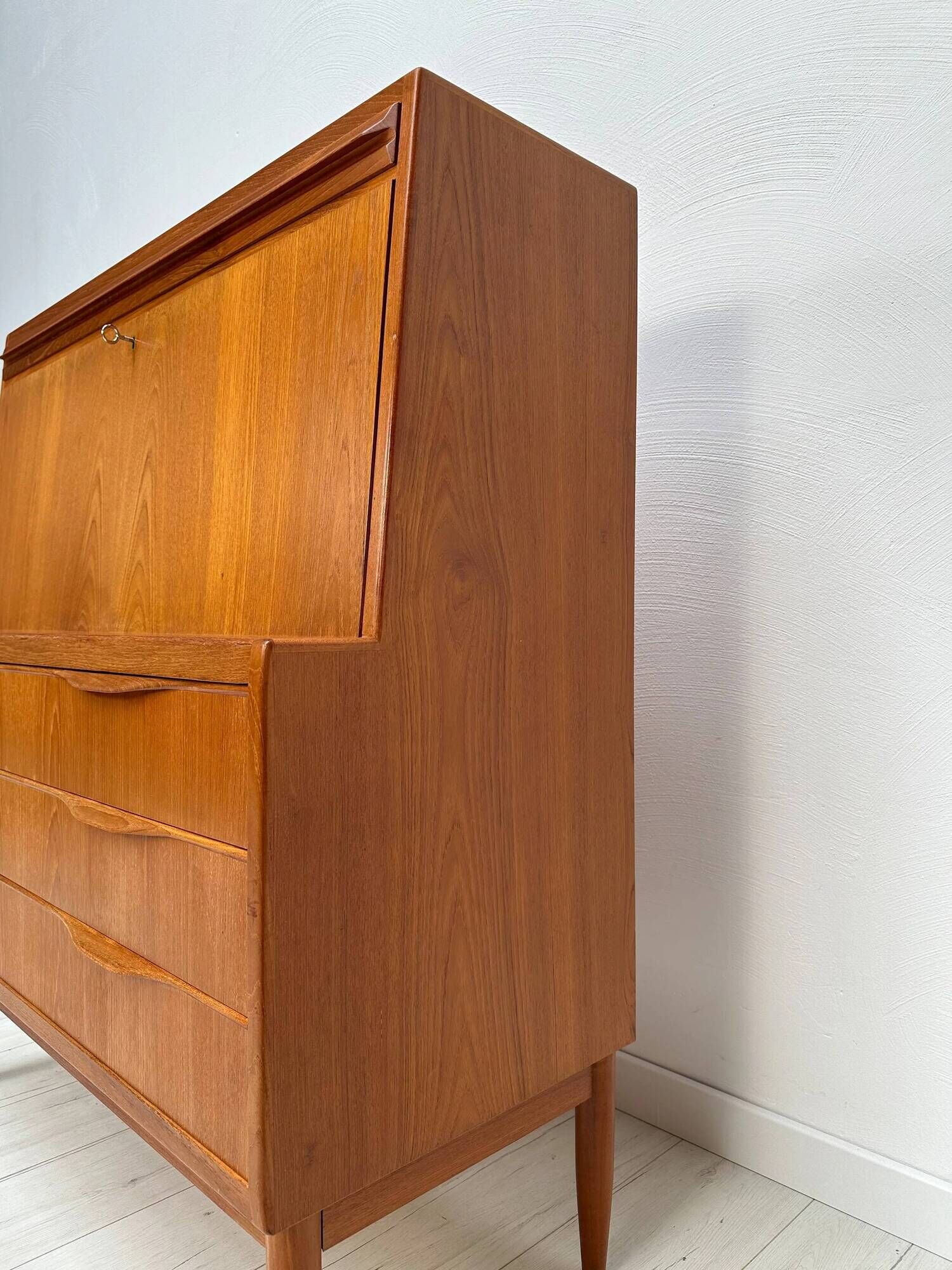 1960s Vintage Danish Teak Secretary by Erling Torvits for Klim Møbelfabrik