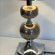 Philippe Barbier style table lamp – Recovered lampshade in steel and linen