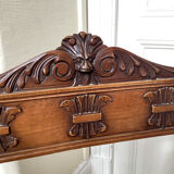 Gothic Curule Dagobert armchair in carved walnut, 19th century