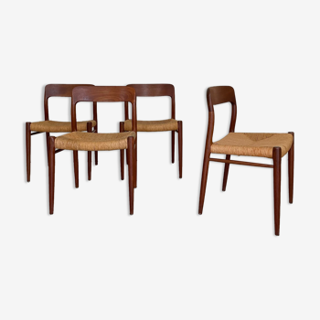 Set 4 chairs by Niels Otto Møller 1960