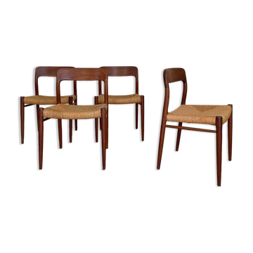 Set 4 chairs by Niels Otto Møller 1960