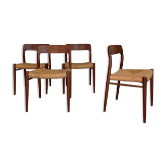 Set 4 chairs by Niels Otto Møller 1960