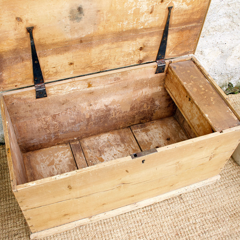 Old blond wood chest