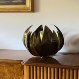 Lampadaire/lampe de table en laiton fleur de lotus, attr. Bottega Gadda, Italie, 1970