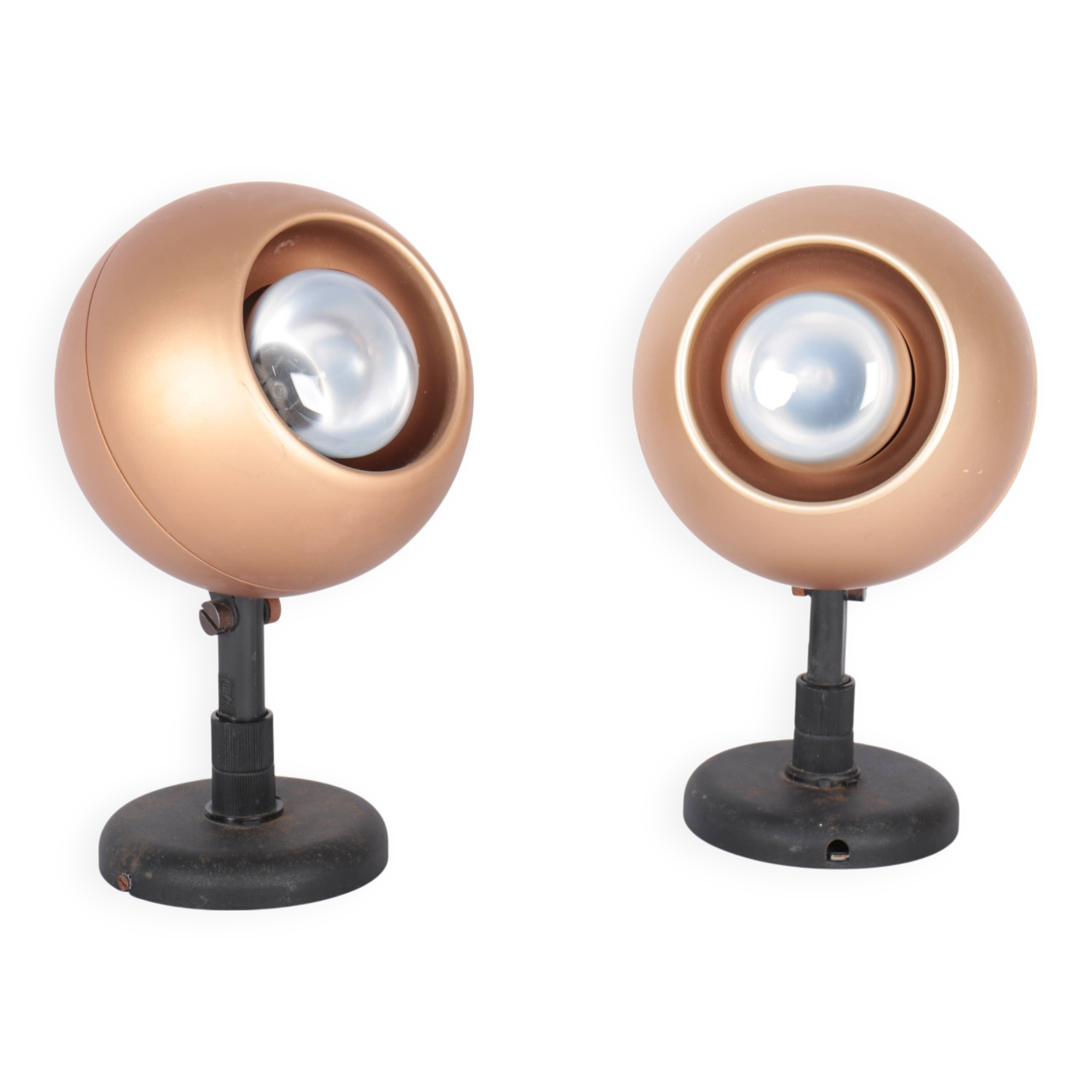 Pair of vintage LITA Eyeball wall lights, 1970s