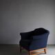 Navy boucle lounge chair | Sweden | 1940s