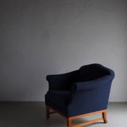 Navy boucle lounge chair | Sweden | 1940s