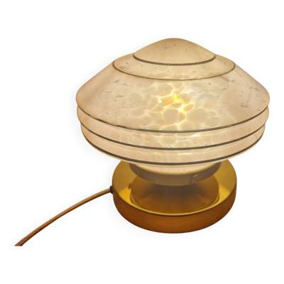 Lampe tactile verrerie Art Déco en verre de Clichy rose