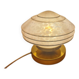 Art Deco glass touch lamp in pink Clichy glass