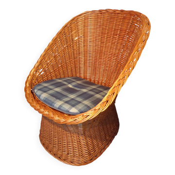 Fauteuil en rotin vintage