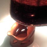 Ceramic lamp terracotta and lampshade wool 50/60