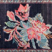 Antique floral karabagh zone tapis de laine brune tissée à la main fine tapis- 136x235cm