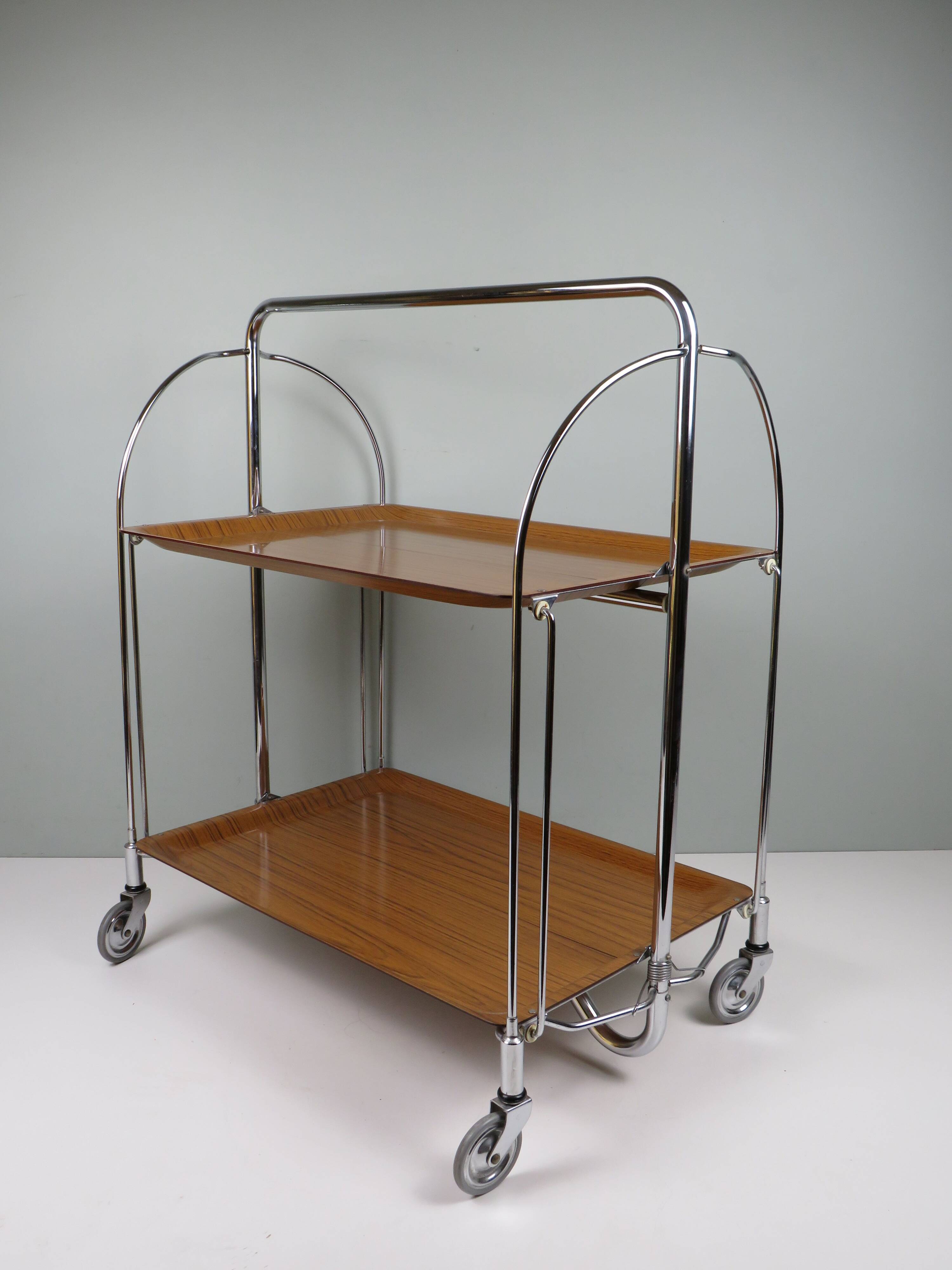 Desserte pliante Dinett par Bremshey – design mid-century, Allemagne