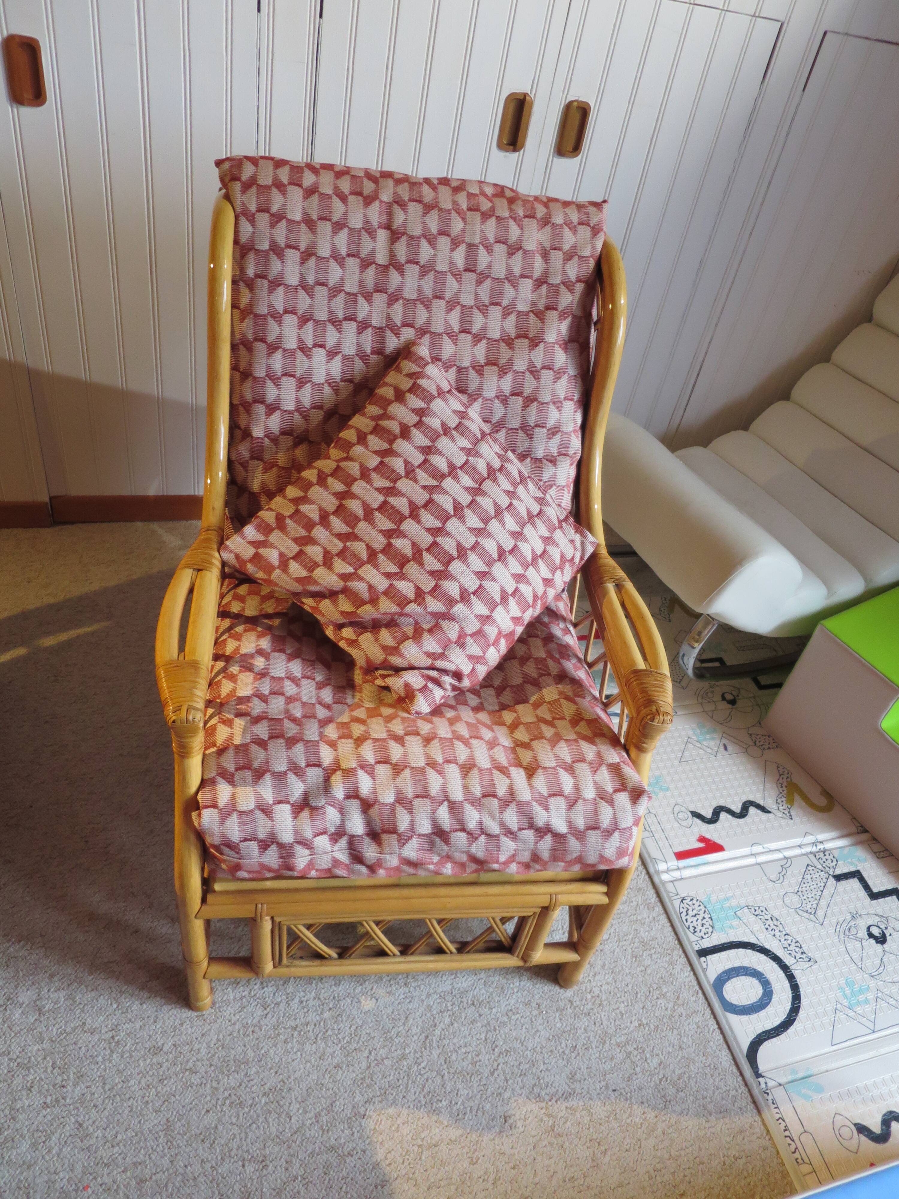 Vintage - Set of 2 woven rattan, bamboo and wood armchairs - Natural colour - 1980s