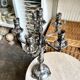 Flambeau, 6-light chandelier by Christofle in silver-plated metal, late 19th century.