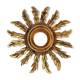 Small vintage golden wood sun mirror 50s 25x3.5 cm Good condition B537