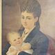 Oil painting on canvas – Portrait of a woman and child, 19th century