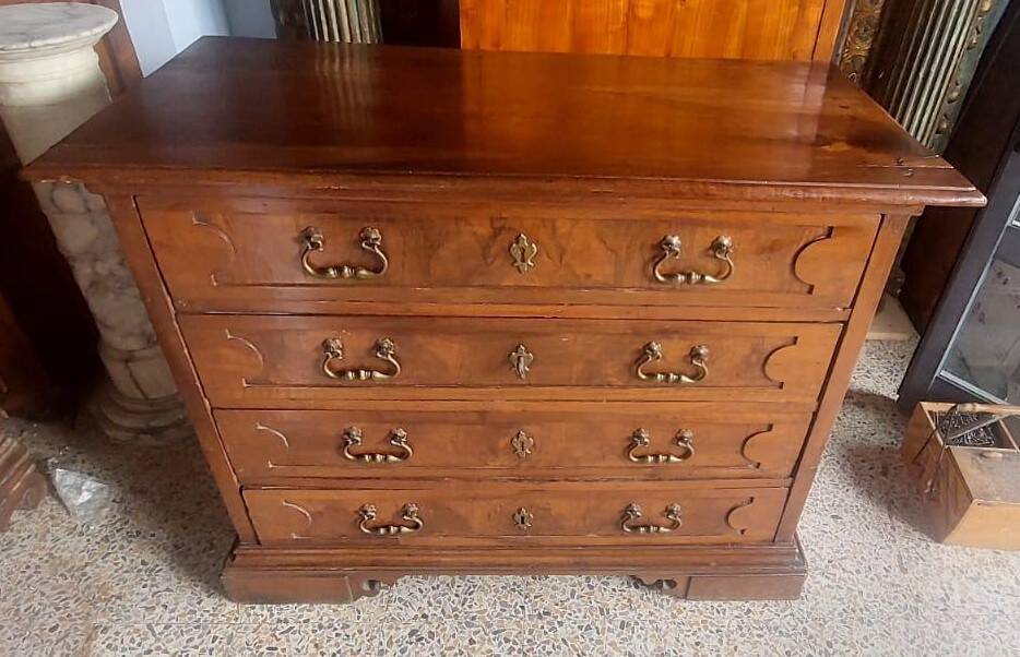 17th-century walnut antique chest of drawers