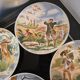 Set of 6 dessert plates Sarreguemines DV - Vintage Hunting Decor (1920)