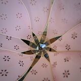 Table lamp, rattan petals and fabric